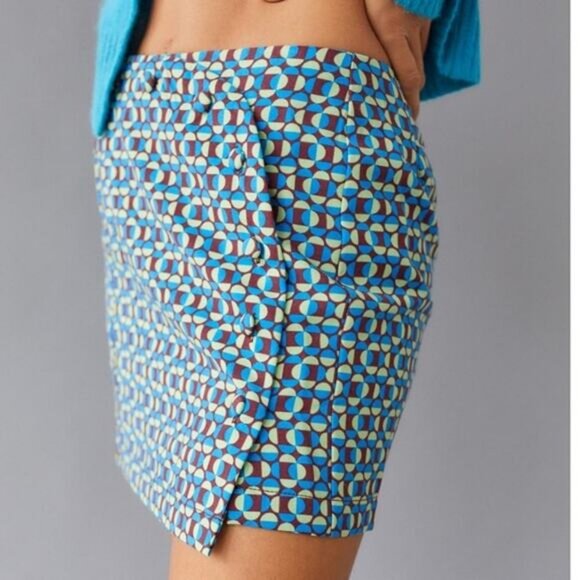 NWT URBAN OUTFITTERS Jagger Button-Front Mini Skirt Women’s Sz Large Brown Motif - Picture 2 of 8